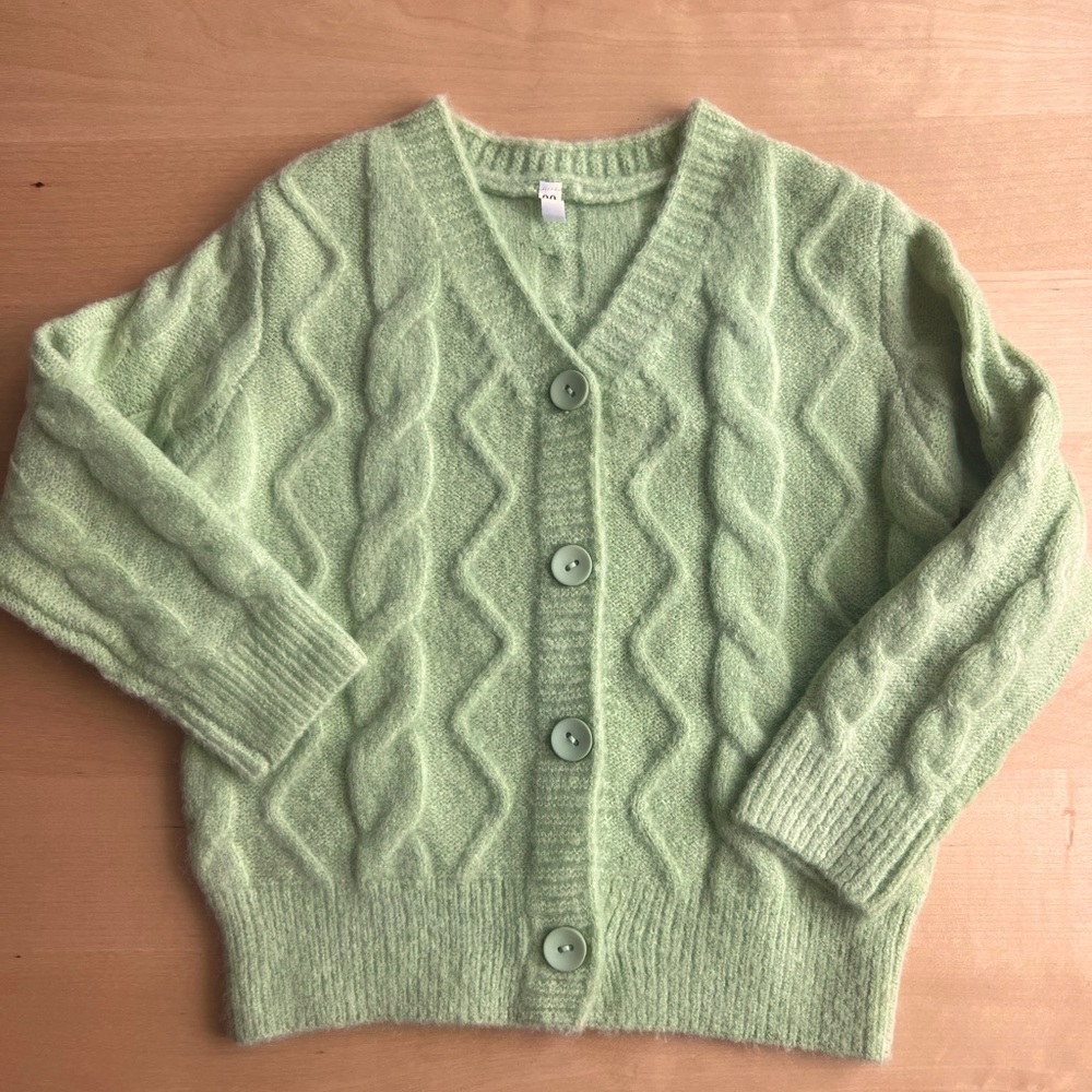 Toddler green button up sweater 18-24 months new never worn